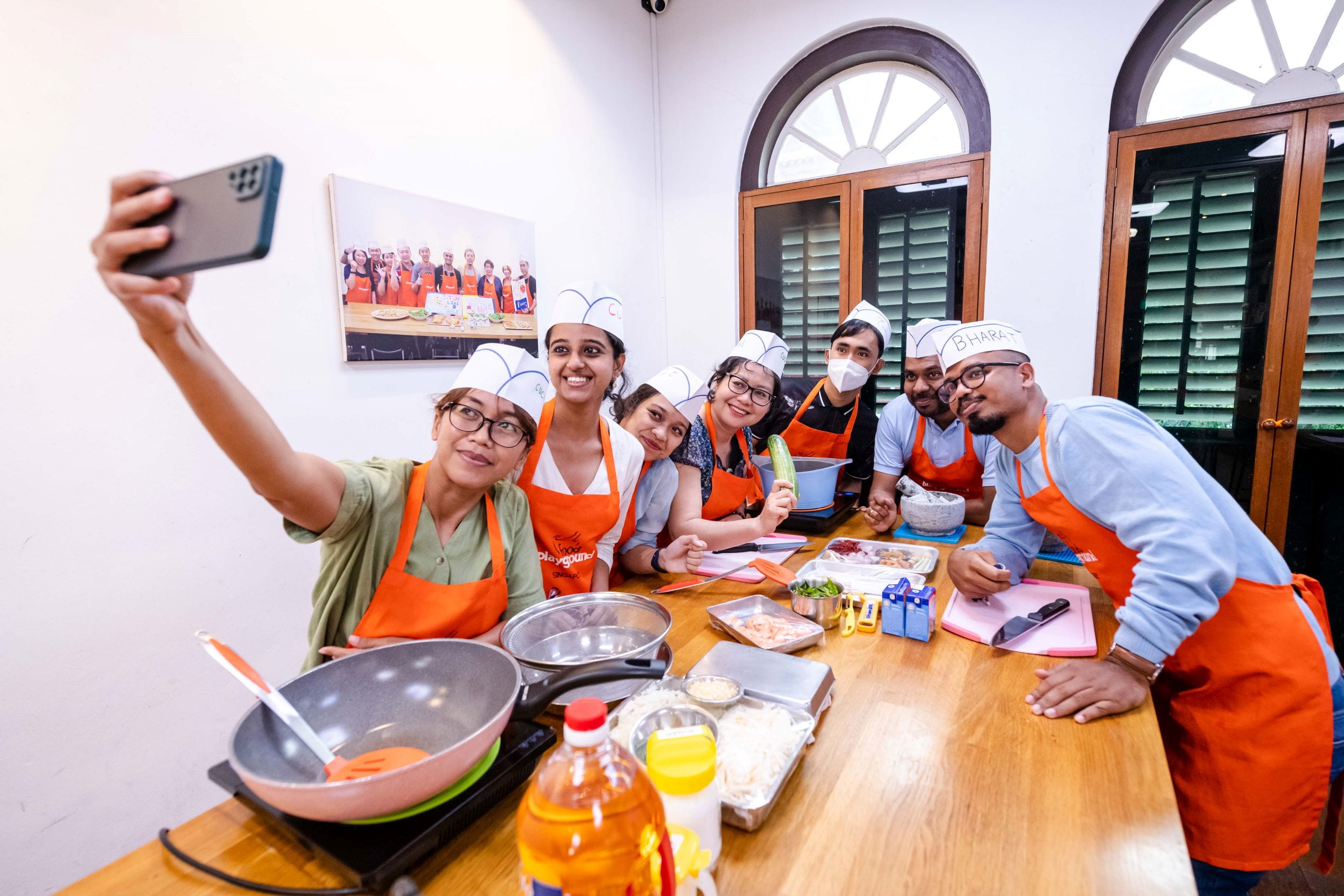 Fellows taking a selfie at Food Playground